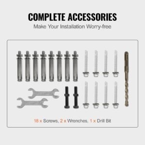 handrails for outdoor steps, fit 1 3 steps wrought iron handrail, outdoor stair railing, adjustable front porch hand rail, black transitional hand railings for concrete steps or wooden stairs