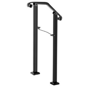 handrails for outdoor steps, fit 1 or 2 steps outdoor stair railing, arch#1 wrought iron handrail, flexible porch railing, black transitional handrails for concrete steps or wooden stairs