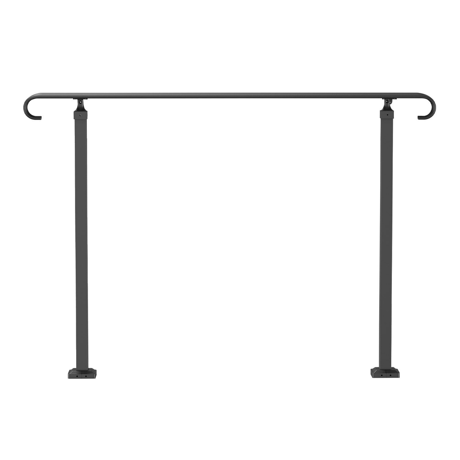 handrails for outdoor steps, fit 3 5 steps outdoor stair railing, wrought iron handrail, flexible front porch hand rail, black transitional hand railings for concrete steps or wooden stairs