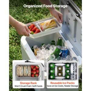 hard cooler, 17qt portable cooler, leak resistant coolbox keeps contents cool for 48 hours, insulated chests with ice retention and heavy duty handle, ultra light for camping, concerts, sports