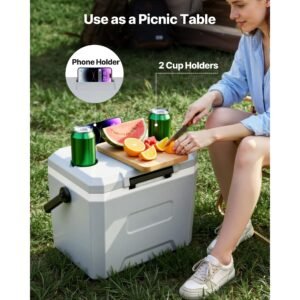 hard cooler, 17qt portable cooler, leak resistant coolbox keeps contents cool for 48 hours, insulated chests with ice retention and heavy duty handle, ultra light for camping, concerts, sports