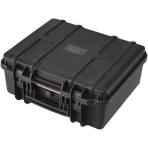 hard pistol cases with pre cut pu foam, waterproof & dustproof hard gun case for 6 pistol, 19.3×17.1×8.3 in lockable pistol case, black