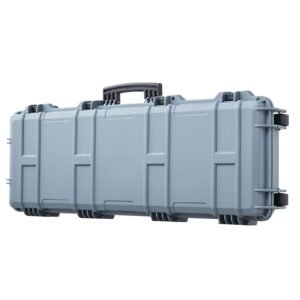 hard rifle case, lockable rifle case with pre cut foams, 40 in gun storage with wheels, ip67 waterproof & dustproof movable large pistol storage for rifles, shotguns, airsoft guns, grey