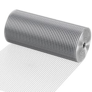 hardware cloth, 1/2 inch 24in x 100 ft 19 gauge, hot dipped galvanized wire mesh roll, chicken wire fencing, wire mesh for rabbit cages, garden, small rodents
