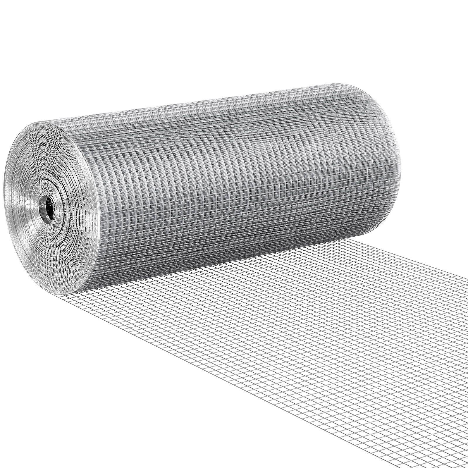 hardware cloth, 1/2 inch 24in x 100 ft 19 gauge, hot dipped galvanized wire mesh roll, chicken wire fencing, wire mesh for rabbit cages, garden, small rodents