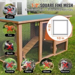 hardware cloth, 1/2 inch 48in x 100 ft 19 gauge, hot dipped galvanized wire mesh roll, chicken wire fencing, wire mesh for rabbit cages, garden, small rodents
