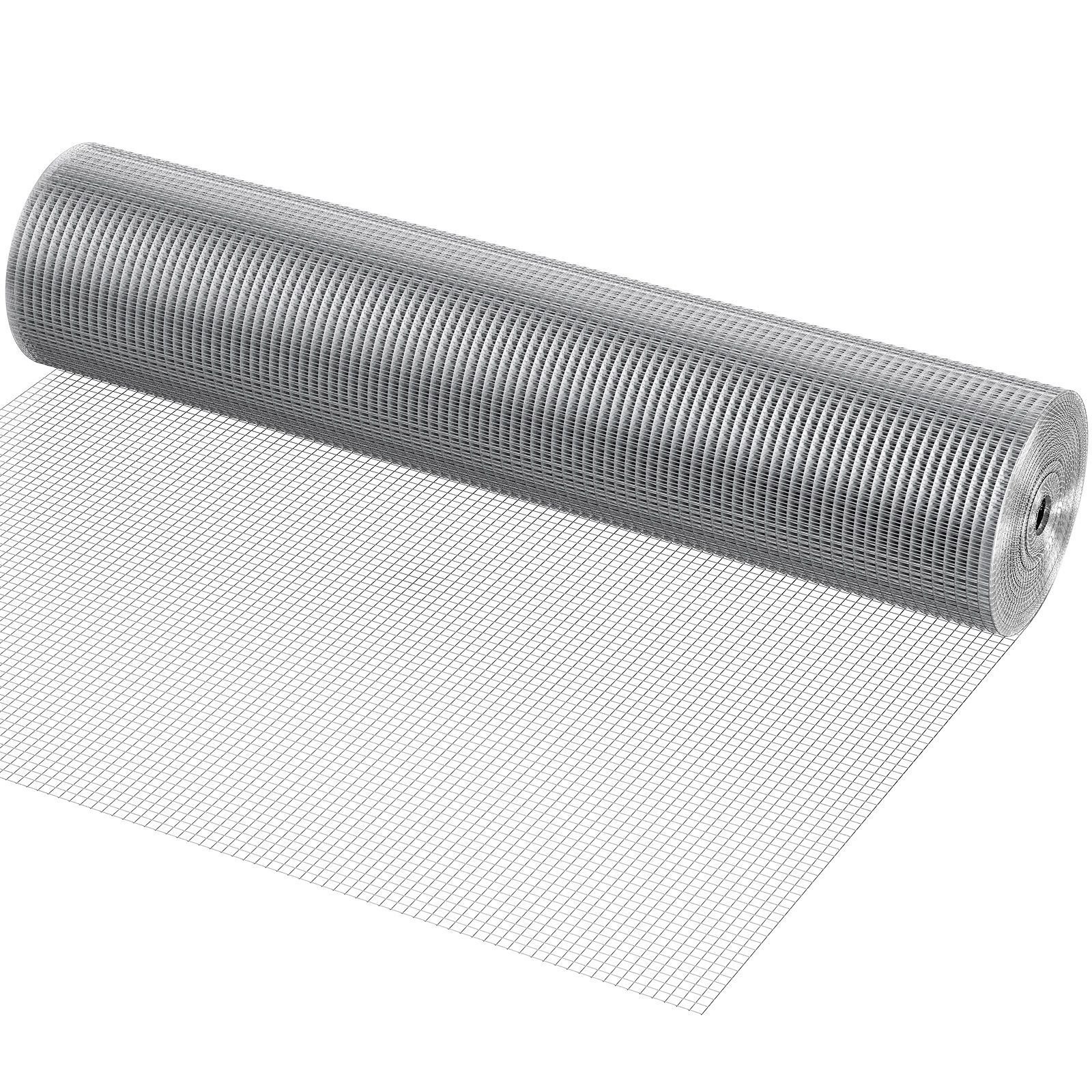 hardware cloth, 1/2 inch 48in x 100 ft 19 gauge, hot dipped galvanized wire mesh roll, chicken wire fencing, wire mesh for rabbit cages, garden, small rodents