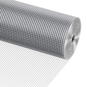 hardware cloth, 1/4 inch 48in x 50 ft 23 gauge, hot dipped galvanized wire mesh roll, chicken wire fencing, wire mesh for rabbit cages, garden, small rodents