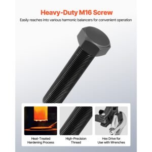 harmonic balancer puller kit, adjustable 3 jaw puller fits most late model vehicles, 3 jaw pulley puller set with 4 forcing rods for removing harmonic balancers without removing the radiator