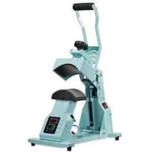 hat heat press machine, with 2pcs interchangeable platens, precise temperature and time control, hat press for htv iron on and sublimation projects, for caps, headbands, cuffs, face masks, green