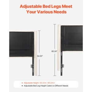 headboard, king size headboard with adjustable height, comfortable diamond tufted for king size bed, w84.1 x h (54.33 60.24) x d 8.27 in, ideal for bedroom, hotel, homestay, dormitory, cream