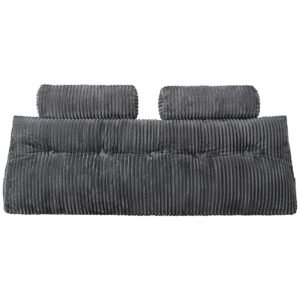headboard pillow, queen size wedge headboard pillow with 2 side pockets and 2 headrests, bed wedge pillow with washable flannel cloth, for reading, gaming, resting, working in bed, grey