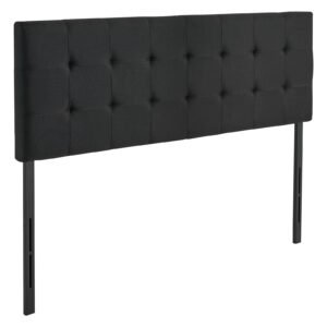 headboard, queen size headboard with adjustable height, comfortable diamond tufted for queen size bed, w62.2 x h(42.72 54.53) x d2.76 in, ideal for bedroom, hotel, homestay, dormitory, black