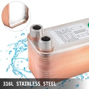 heat exchanger 3"x7.5" 30 plates brazed plate heat exchanger 316l 3/4" mpt heat exchanger b12 30 beer wort chiller for hydronic heating