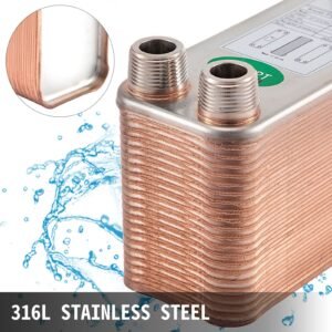 heat exchanger 3"x7.5" 40 plates brazed plate heat exchanger 316l 3/4" mpt heat exchanger b3 12a beer wort chiller for hydronic heating