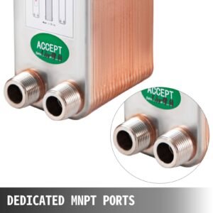 heat exchanger 3"x7.5" 40 plates brazed plate heat exchanger 316l 3/4" mpt heat exchanger b3 12a beer wort chiller for hydronic heating