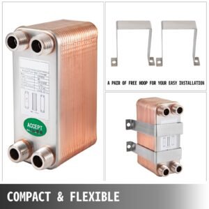 heat exchanger 3"x7.5" 40 plates brazed plate heat exchanger 316l 3/4" mpt heat exchanger b3 12a beer wort chiller for hydronic heating