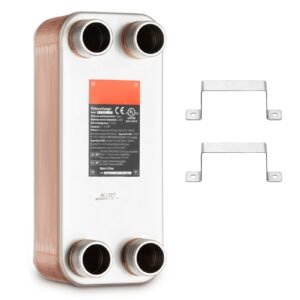 Heat Exchanger, 5"x 12" 30 Plates Brazed Plate Heat Exchanger, Copper/316L Stainless Steel Water To Water Heat Exchanger For Floor Heating, Water Heating, Snow Melting, Beer Cooling