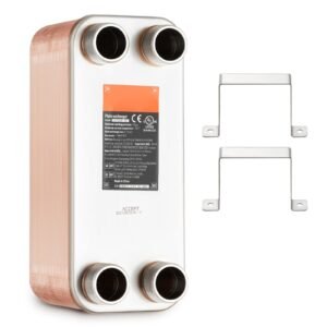 Heat Exchanger, 5"x 12" 50 Plates Brazed Plate Heat Exchanger, Copper/316L Stainless Steel Water To Water Heat Exchanger For Floor Heating, Water Heating, Snow Melting, Beer Cooling