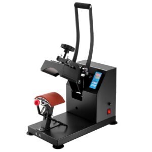 heat press 6x3.75inch curved element hat press clamshell design heat press for hats rigid steel frame no stick digital lcd timer and temperature control (6x3.75inch clamshell design)