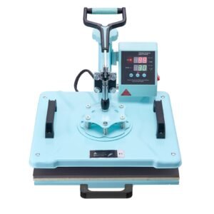heat press machine, 12 x 15 inch, 5 in 1 heat transfer machine with 30 oz tumbler press, 360° swing away t shirt pressing, digital precise control, for t shirts/mugs/hats/plates, green