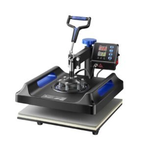heat press machine 8 in 1 combo, heat press 15x15 in, swing away t shirt printing machine digital control, multifunction transfer machine sublimation, for t shirt hat cap mug plate, blue