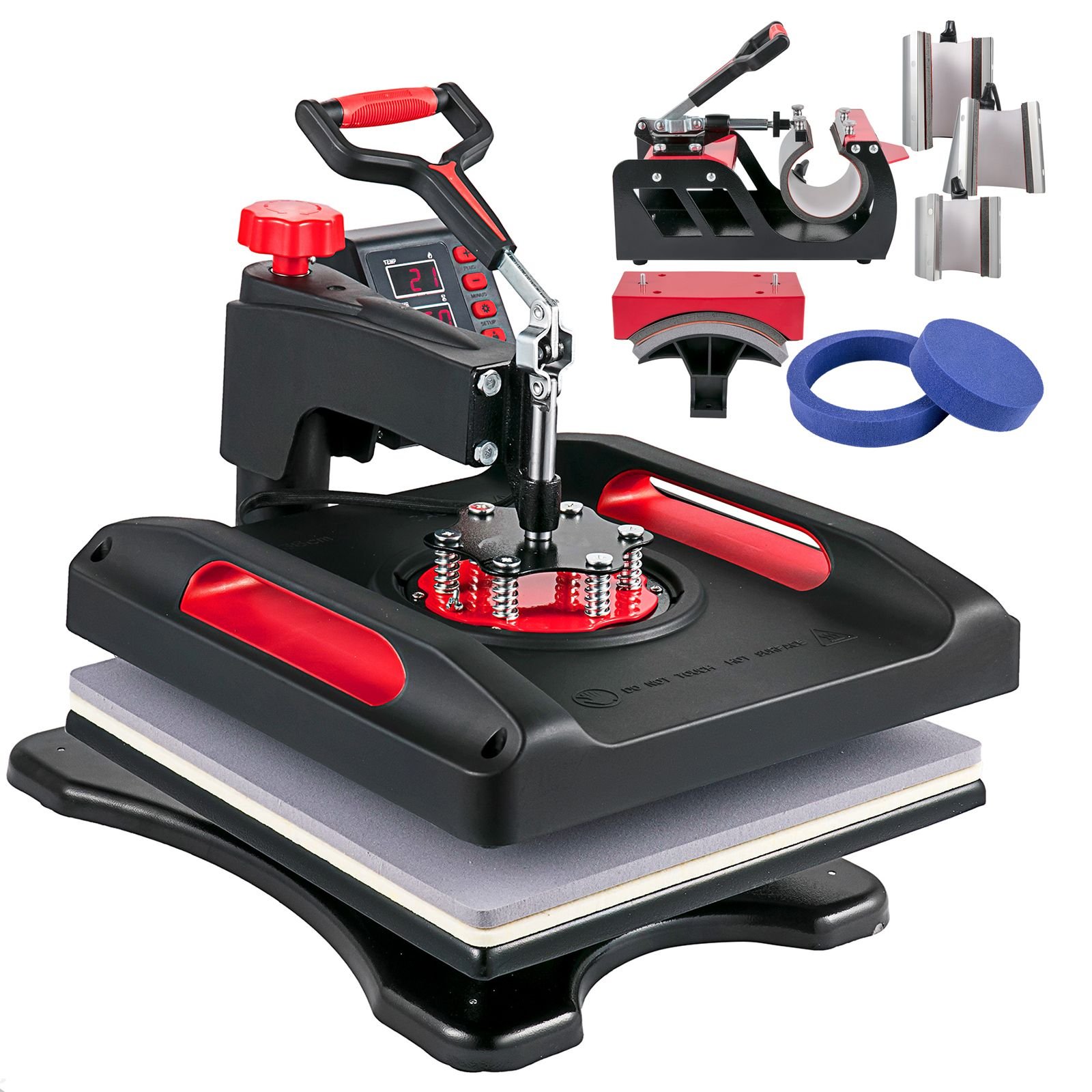 heat press machine 8 in 1 combo, heat press 15x15, swing away t shirt printing machine digital control, multifunction heat transfer machine sublimation heat press for t shirt hat cap mug plate
