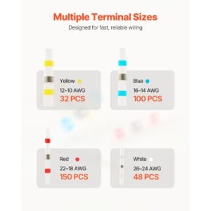 heat shrink butt connectors 330pcs waterproof solder seal wire connectors kit electrical terminals insulated solderless wiring 4 colors 4 sizes 26 10 awg for industrial marine automotive 1.jpg
