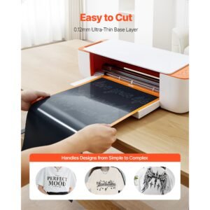 heat transfer vinyl, 12 in x 25 ft, glossy black htv iron on vinyl roll, easy to cut and weed, strong adhesion, compatible with cutting machines, for various materials, t shirts, pillows, hats
