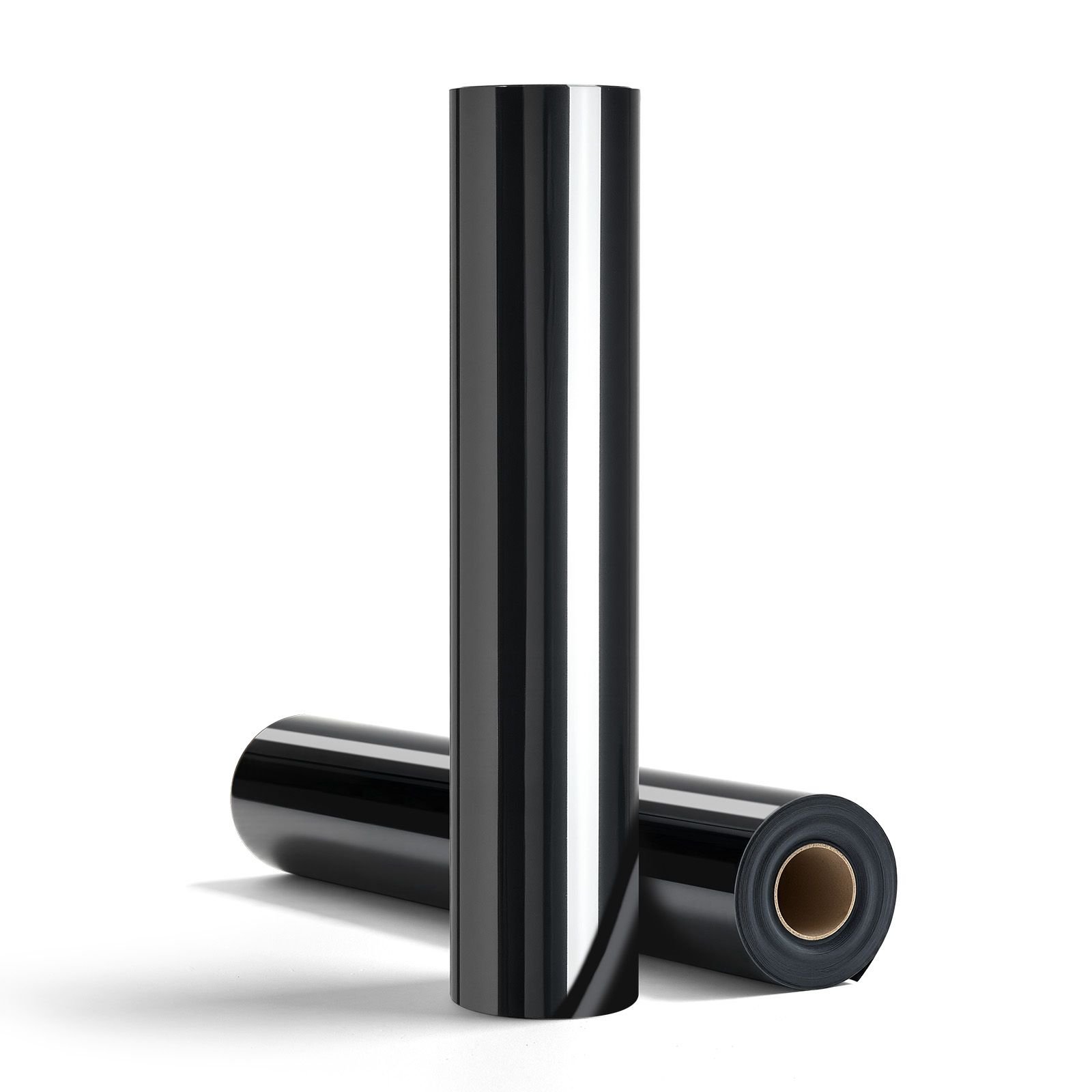 heat transfer vinyl, 12 in x 25 ft, glossy black htv iron on vinyl roll, easy to cut and weed, strong adhesion, compatible with cutting machines, for various materials, t shirts, pillows, hats