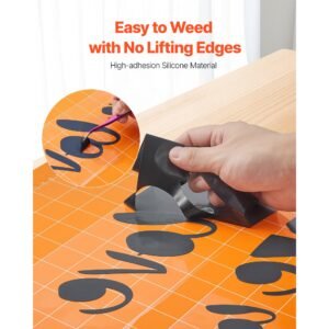 heat transfer vinyl, 12 in x 50 ft, glossy black htv iron on vinyl roll, easy to cut and weed, strong adhesion, compatible with cutting machines, for various materials, t shirts, pillows, hats