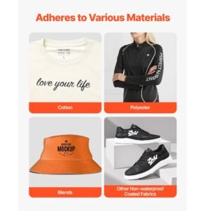 heat transfer vinyl, 12 in x 50 ft, glossy black htv iron on vinyl roll, easy to cut and weed, strong adhesion, compatible with cutting machines, for various materials, t shirts, pillows, hats