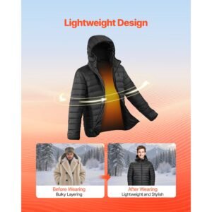 heated jacket for women with 7.4v battery, soft shell electric heating coat, windproof lightweight outerwear with 4 heating zones & 3 heat settings, for hiking, outdoor work, black, l size