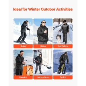 heated jacket for women with 7.4v battery, soft shell electric heating coat, windproof lightweight outerwear with 4 heating zones & 3 heat settings, for hiking, outdoor work, black, l size