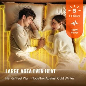 heated mattress pad, 54 x 75 in, full size electric bed warmer with 1 5 heat settings control, 10 hour auto shut off, machine wash breathable coral fleece heating electric mattress sheets, white