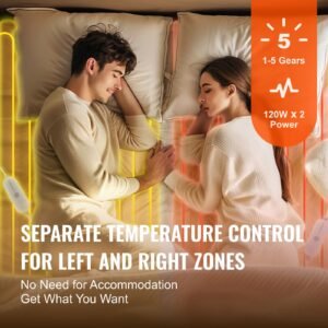 heated mattress pad, 60 x 80 in, queen electric bed warmer with 1 5 heat settings control, 10 hour auto shut off, machine wash breathable coral fleece heating electric mattress sheets, white