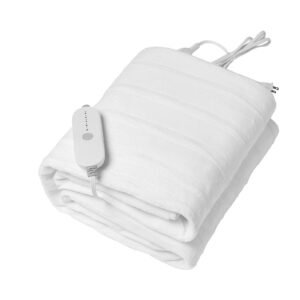 Heated Mattress Pad, 78 x 80 in, King Electric Bed Warmer with 1-5 Heat Settings Control, 10-Hour Auto Shut Off, Machine-Wash Breathable Coral Fleece Heating Electric Mattress Sheets, White
