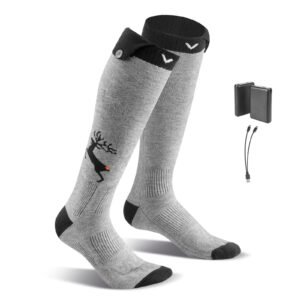 heated socks, 6000mah battery powered, rechargeable heating socks with 4 heating levels, electric heated sock with app control for men women, foot warmer for hunting riding camping hiking