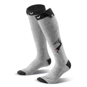 heated socks, 6000mah battery powered, rechargeable heating socks with 4 heating levels, electric heated sock with app control for men women, foot warmer for hunting riding camping hiking