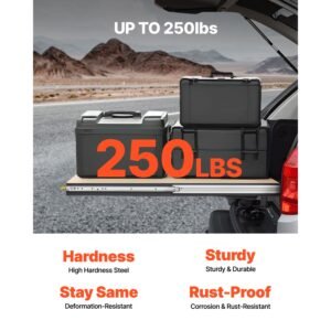 heavy duty drawer slides 60inch, 1 pair locking drawer slides 250lbs load capacity, side mount ball bearing, 3 fold full extension