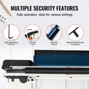 heavy duty paper cutter, 12" industrial commercial guillotine paper cutter for a4 paper, 400 sheet capacity, solid steel construction, stack paper trimmer for office home school shop, white