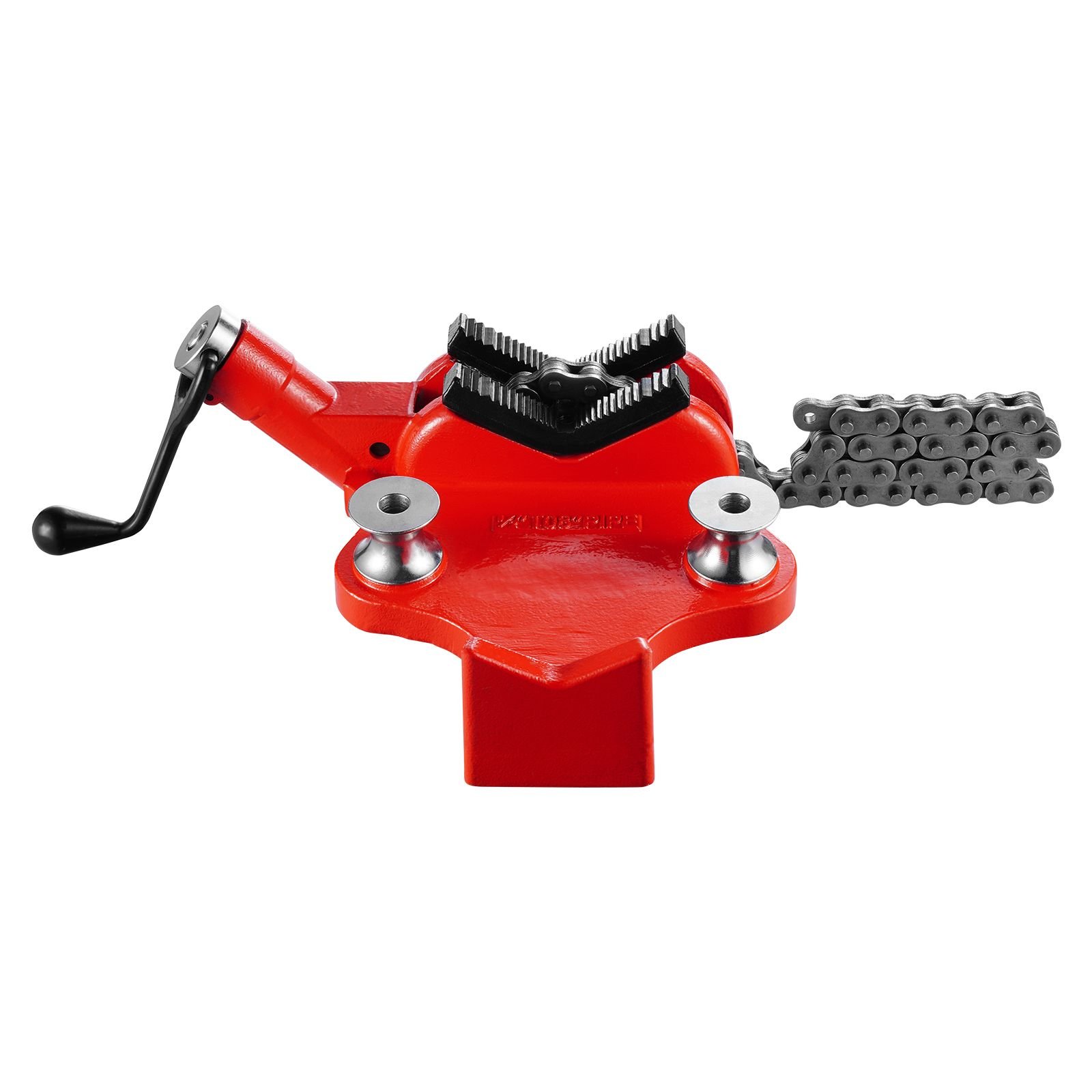 heavy duty pipe chain vise, 1/2" 8" pipe capacity, 34.6" rugged chain & cast iron base, industrial grade pipe clamping for plumbing, automotive repairs, metalworking