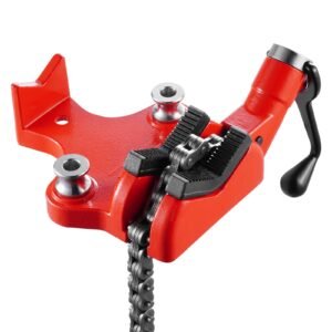 heavy duty pipe chain vise, 1/4" 6" pipe capacity, 28" rugged chain & cast iron base, industrial grade pipe clamping for plumbing, automotive repairs, metalworking