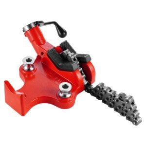 heavy duty pipe chain vise, 1/4" 6" pipe capacity, 28" rugged chain & cast iron base, industrial grade pipe clamping for plumbing, automotive repairs, metalworking