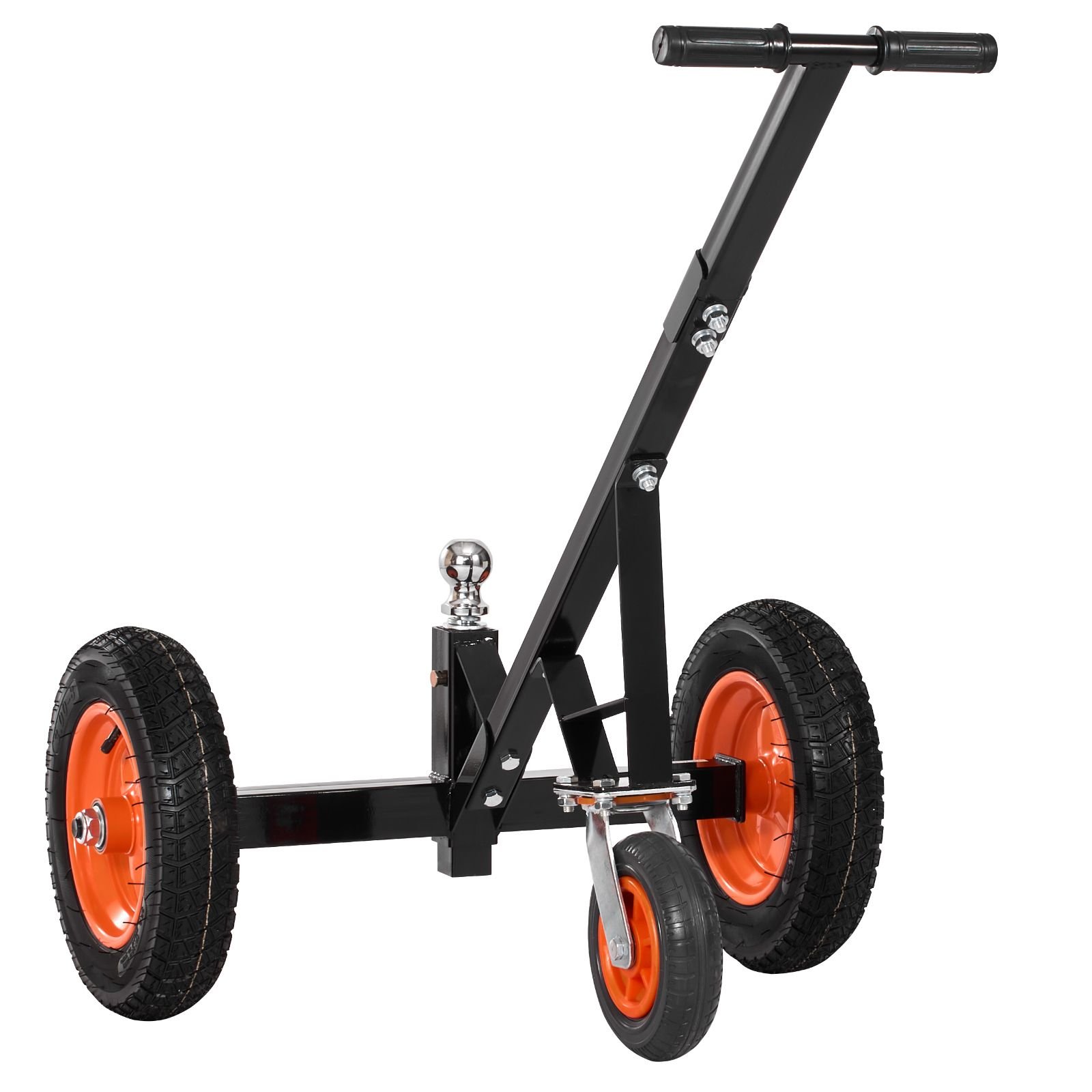 heavy duty trailer dolly, 1000lbs tongue weight capacity, carbon steel trailer mover with 2 inch ball, 14 inch pneumatic tires, portable tow dolly for moving rv trailer