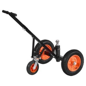 heavy duty trailer dolly, 1200lbs tongue weight capacity, carbon steel trailer mover with 2 inch ball, 15.2 inch pneumatic tires, portable tow dolly for moving rv trailer
