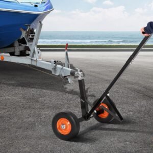 heavy duty trailer dolly, 600lbs tongue weight capacity, carbon steel trailer mover with 1 7/8 in hitch ball and 10 in solid tires, portable tow dolly for moving car rv boat trailer