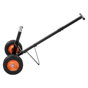 heavy duty trailer dolly, 600lbs tongue weight capacity, carbon steel trailer mover with 1 7/8 in hitch ball and 10 in solid tires, portable tow dolly for moving car rv boat trailer