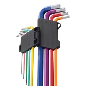 hex key allen wrench set, 22 pcs sae (0.050 3/8 in) and metric (1.5 10 mm), color coding allen wrenches sets with ball end, long arm l shaped hex key for bicycle, household, automobile repair