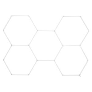 Hexagon Garage Lights, 26400LM, 6500K 5 Grid Systems Honeycomb Hexagonal Garage LED Lights, DIY Cool White Car Detailing Garage Ceiling Lighting Bright Shop Light for Gym Basement Workshop